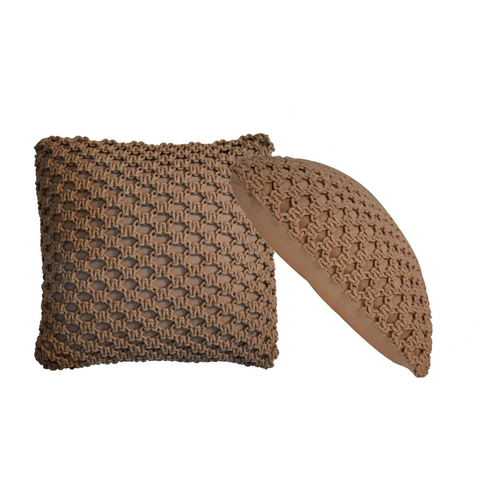 Myra Loop Weave Cushion Set of 2 - Coffee