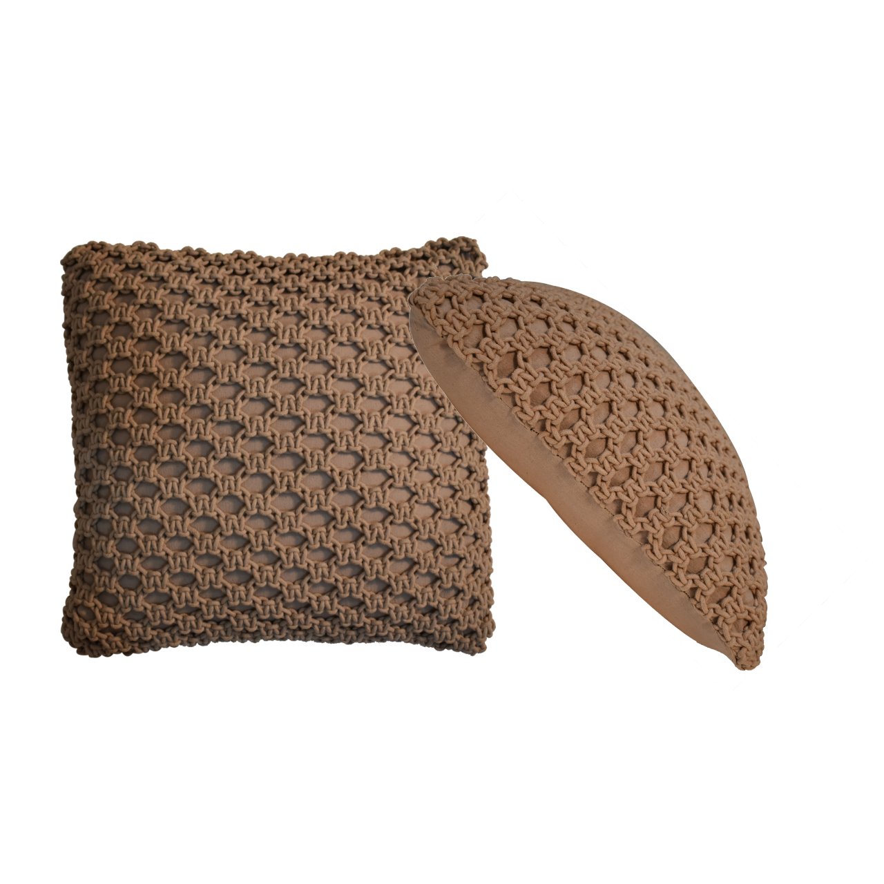 Myra Loop Weave Cushion Set of 2 - Coffee