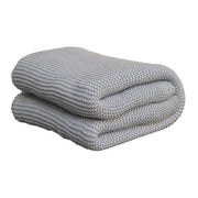 Double Blue Knit Throw