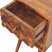 Mini Chestnut Cube 2 Drawer Bedside