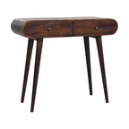 Walnut Curved Edge Console Table