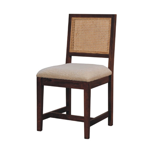 Cream Boucle Rattan Chair