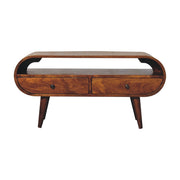 Chestnut Circular TV Stand