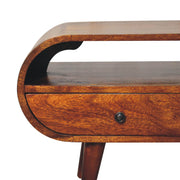 Chestnut Circular TV Stand