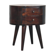 Walnut Rounded Bedside Table