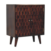 Mini Pineapple Carved Walnut Cabinet