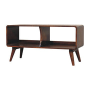 Curved Chestnut Double Slot Media Unit