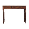 Turned Legs 3 Drawer Chestnut Console