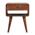 Avora Chestnut Nightstand with Drawer and open slot