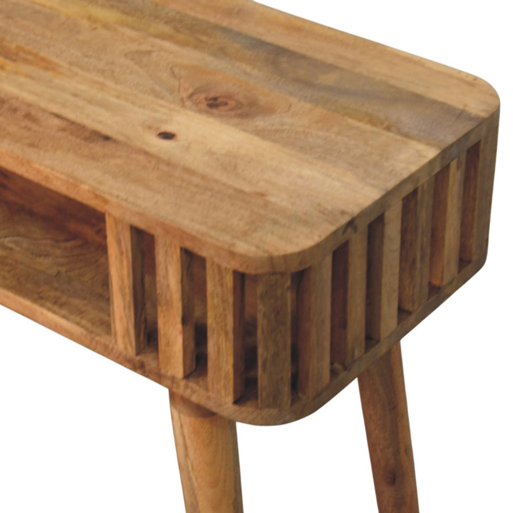 Slatted Oak-ish Console