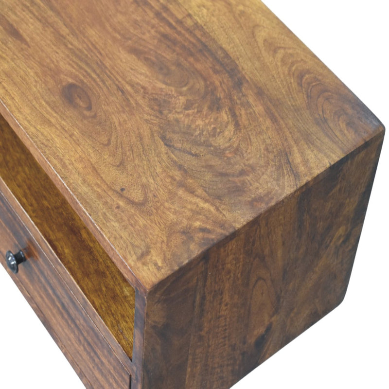 Lunar 2 Drawer Chestnut Wall Mounted Media Unit
