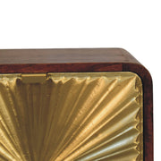 Avora Brass Embossed 2 Drawer Chestnut Nightstand