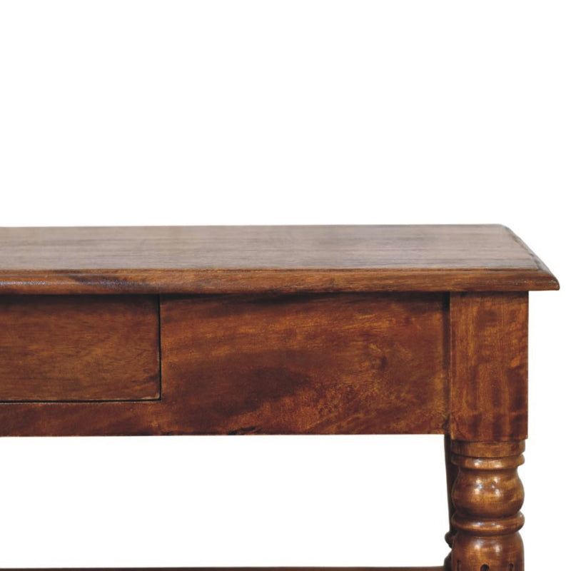 Turned Legs Chestnut 2 Drawer Coffee Table