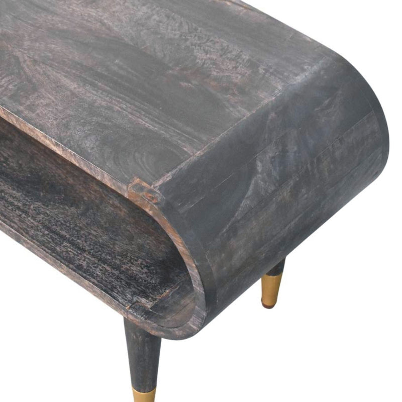 Curved Edge Media with Brass Accents