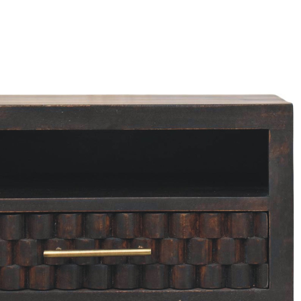 Cadiz Carved Open-Slot Bedside