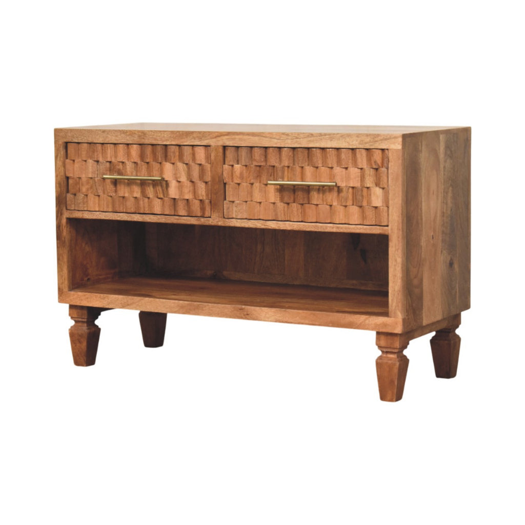 Cadiz Carved Entryway Shoe Cabinet
