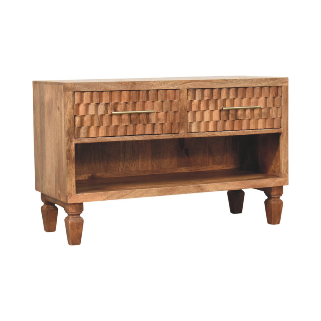 Cadiz Carved Entryway Shoe Cabinet