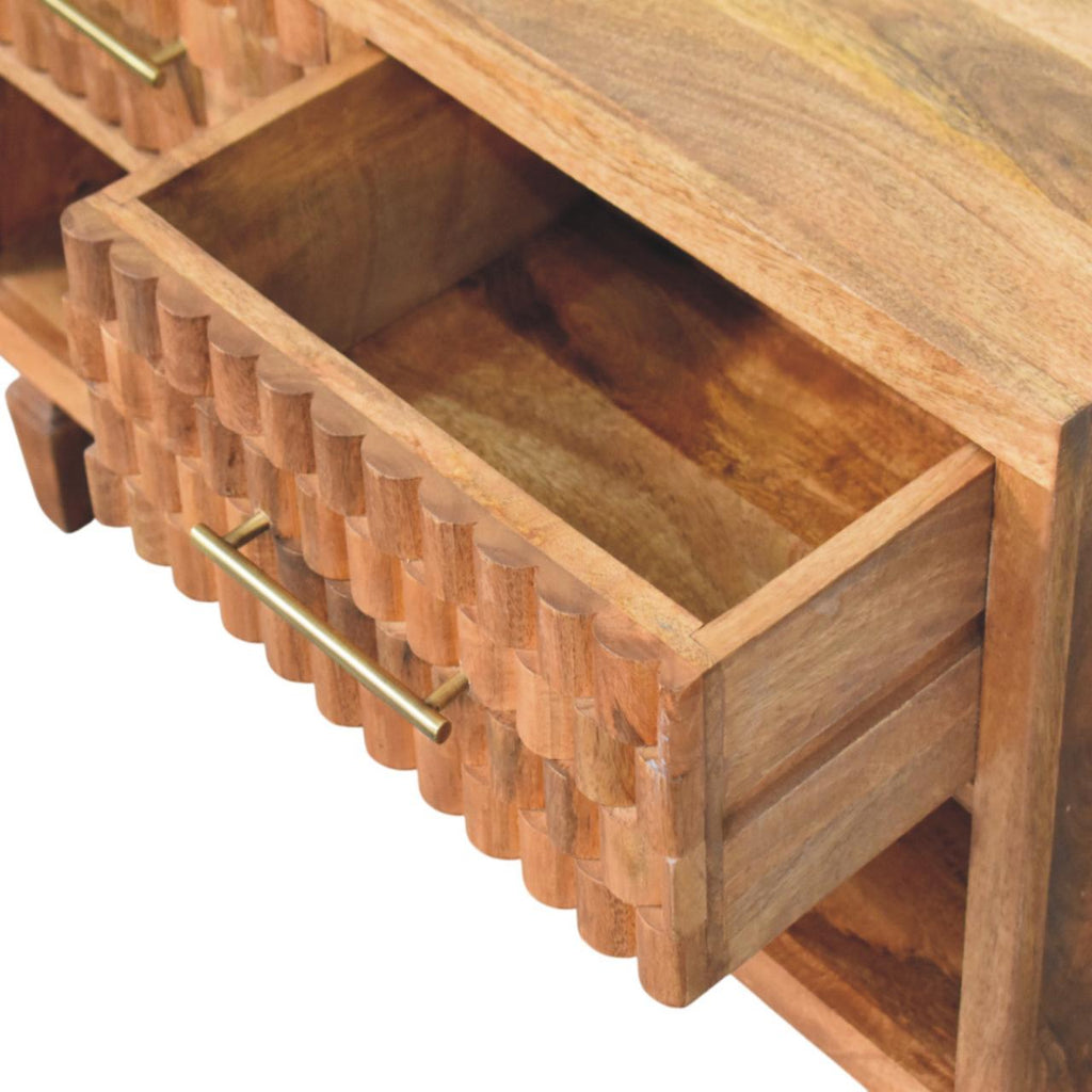 Cadiz Carved Entryway Shoe Cabinet