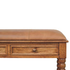 Spindle Leather Bench
