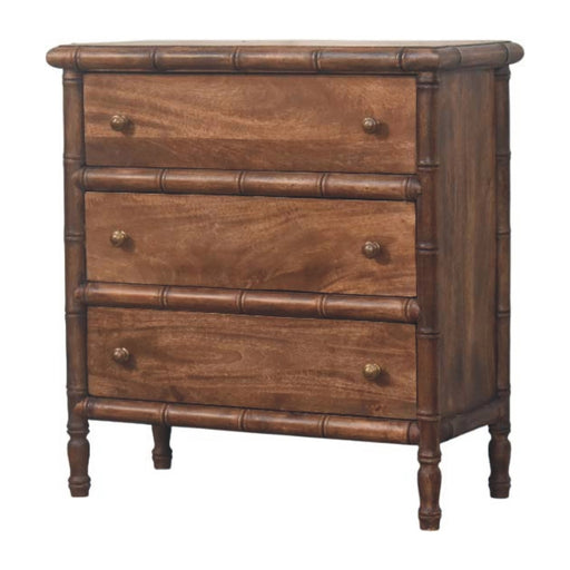 Bamboo Carved 3-Drawer Chest