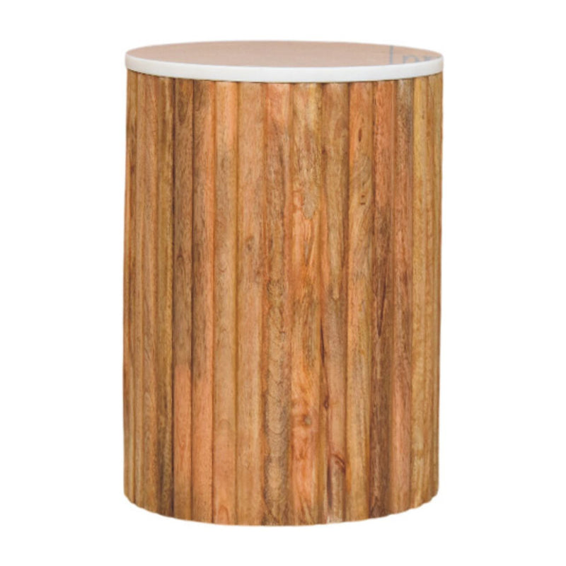 Fluted Marble Side Table