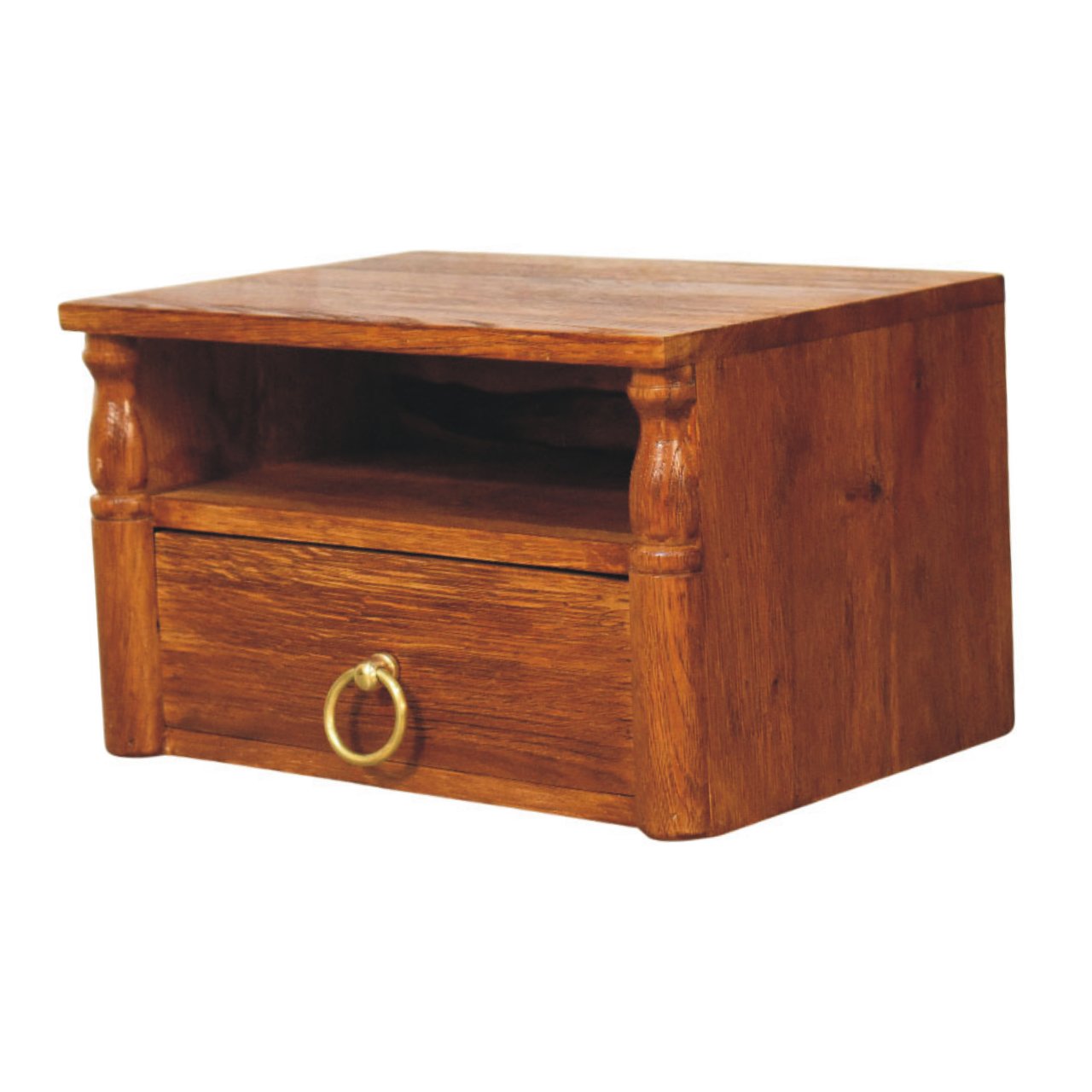 Turned Pillar Wall Nightstand