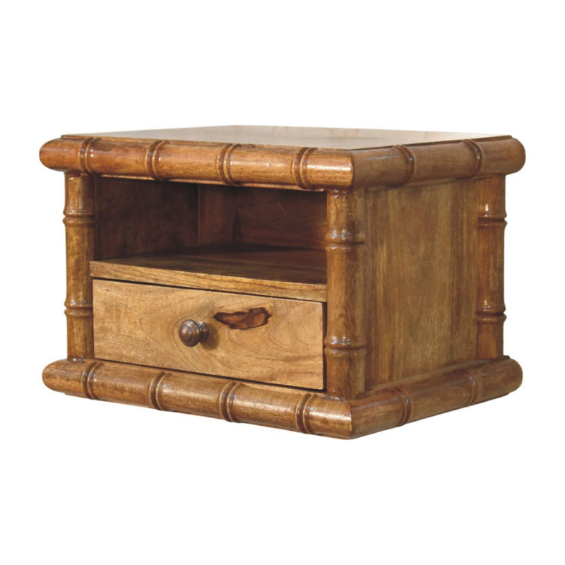 Bamboo Open Bedside in Amber Oak Finish