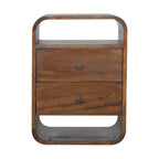 Chestnut Curve 2 Drawer Bedside