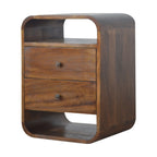 Chestnut Curve 2 Drawer Bedside