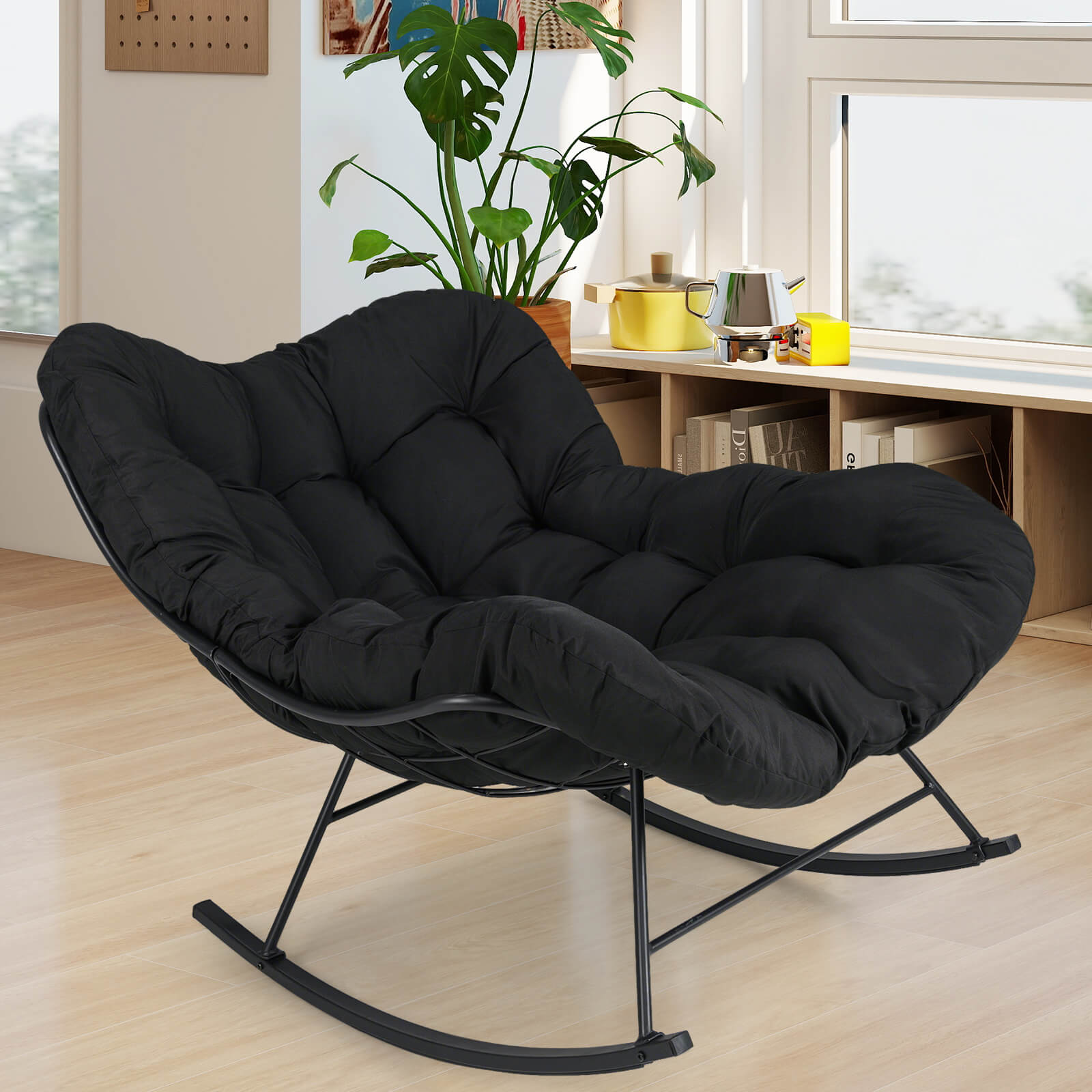 Indoor Outdoor Rocking Chair Oversized Egg Papasan Chair
