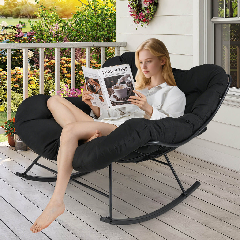 Indoor Outdoor Rocking Chair Oversized Egg Papasan Chair