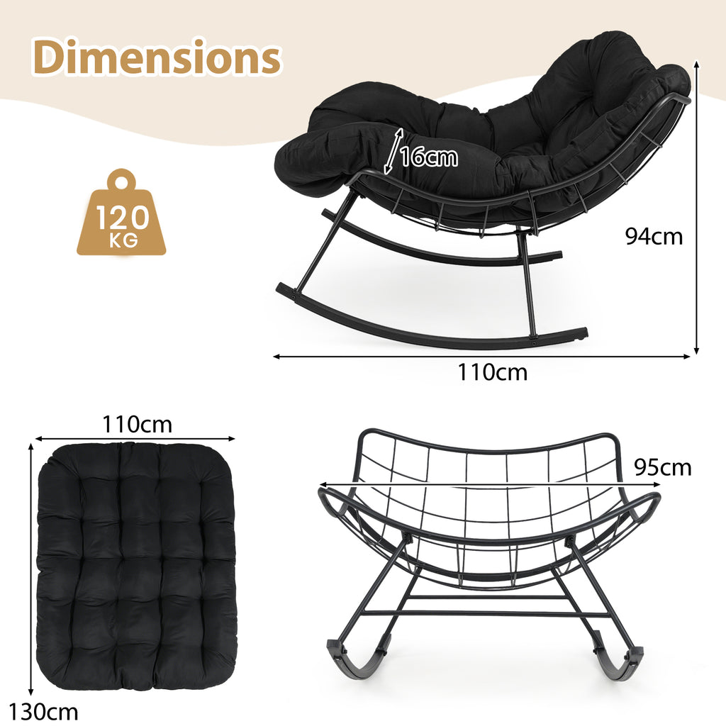 Indoor Outdoor Rocking Chair Oversized Egg Papasan Chair