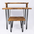 Industrial Office Desk & Stool - Rustic Hairpin Home Office Organiser