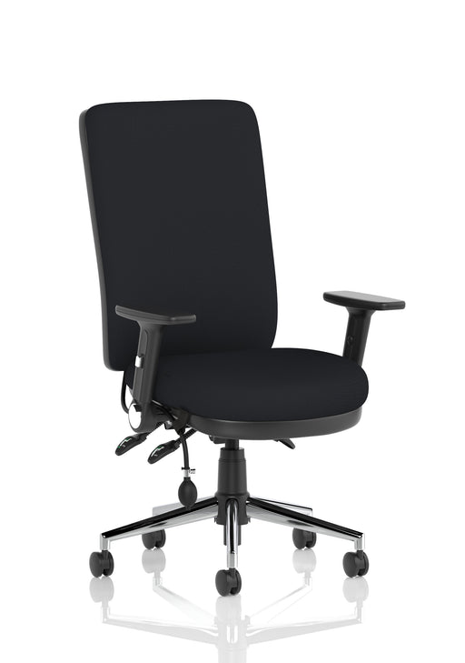 Chiro High Back Task Operator Office Chair – Black Fabric, front view