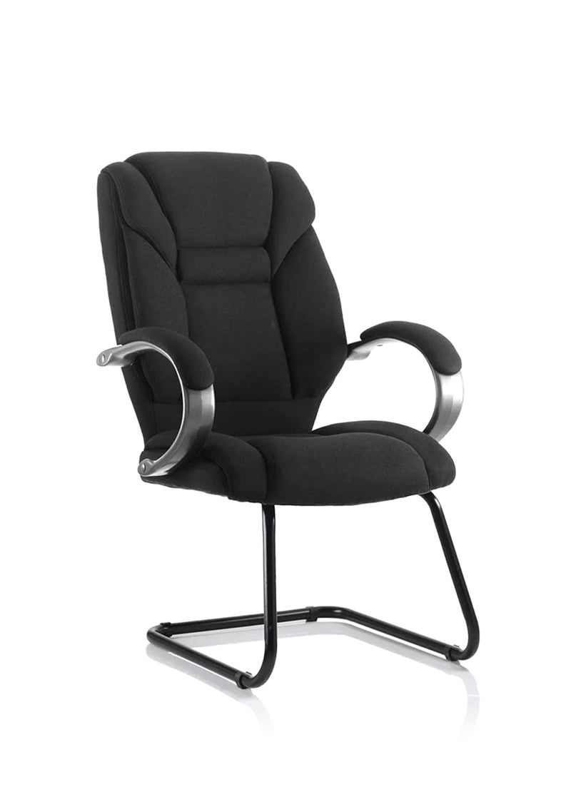 Galloway High Back Cantilever Visitor Chair - Black Fabric