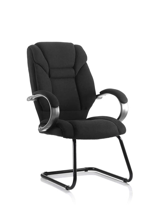 Galloway High Back Cantilever Visitor Chair - Black Fabric