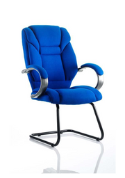 Galloway High Back Cantilever Visitor Chair - Blue Fabric