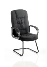 Moore Deluxe High Back Cantilever Visitor Chair - Black Fabric