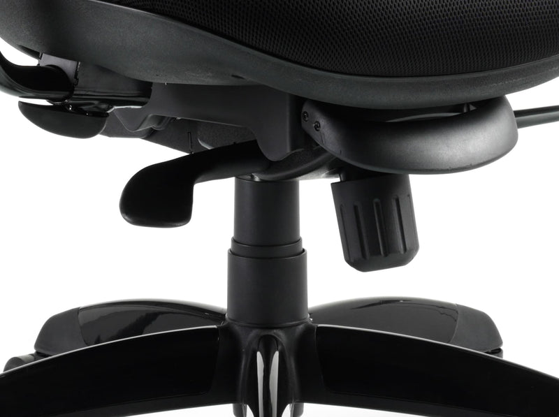 Stealth Shadow High Mesh Back Ergonomic Posture Chair – Black Airmesh with Headrest, headrest detail