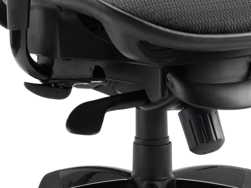 Stealth Shadow High Mesh Back Ergonomic Posture Chair – Black Mesh with Headrest, headrest detail