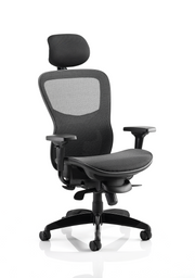 Stealth Shadow High Mesh Back Ergonomic Posture Chair – Black Mesh with Headrest, front view