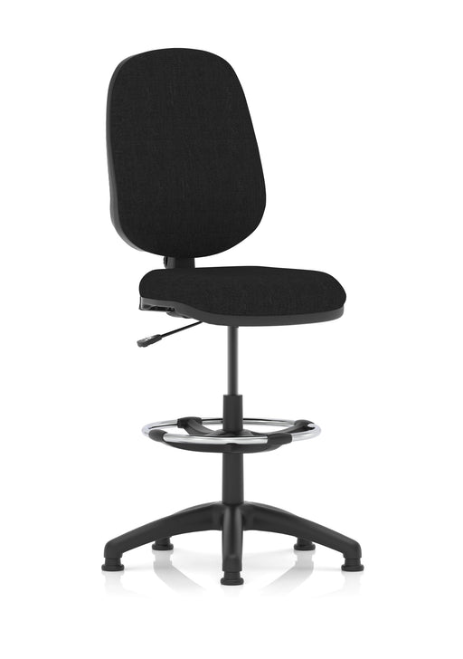 Eclipse Plus I Medium Back Draughtsman Task Operator Chair - Black Fabric