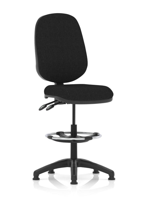 Eclipse Plus II Medium Back Draughtsman Task Operator Chair - Black Fabric