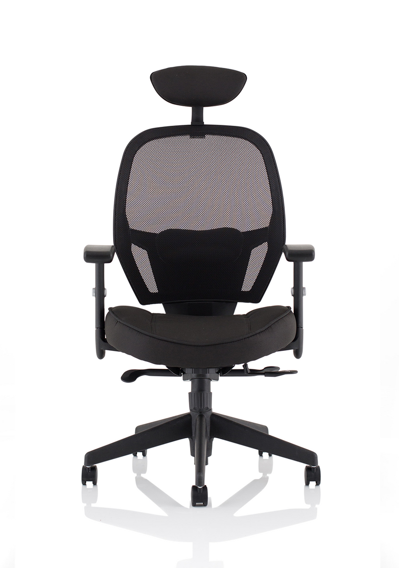 Dynamic Denver task operator chair with headrest - angle view