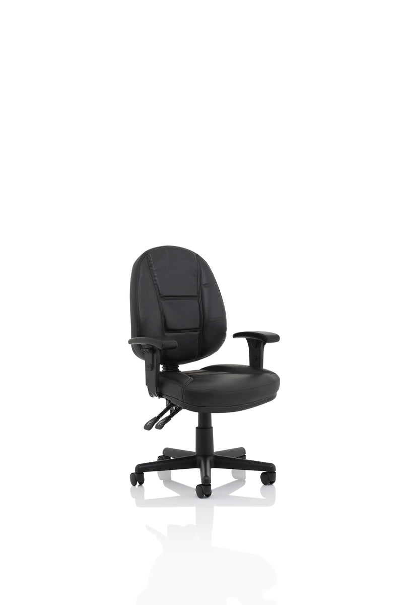 Dynamic Jackson Medium Back Black Leather Task Operator Chair