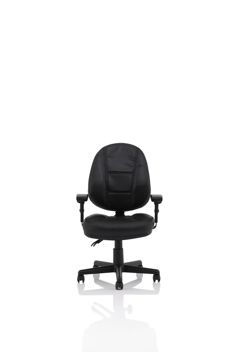 Dynamic Jackson Medium Back Black Leather Task Operator Chair