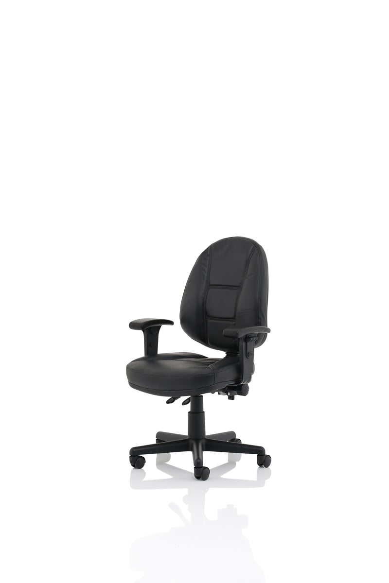 Dynamic Jackson Medium Back Black Leather Task Operator Chair