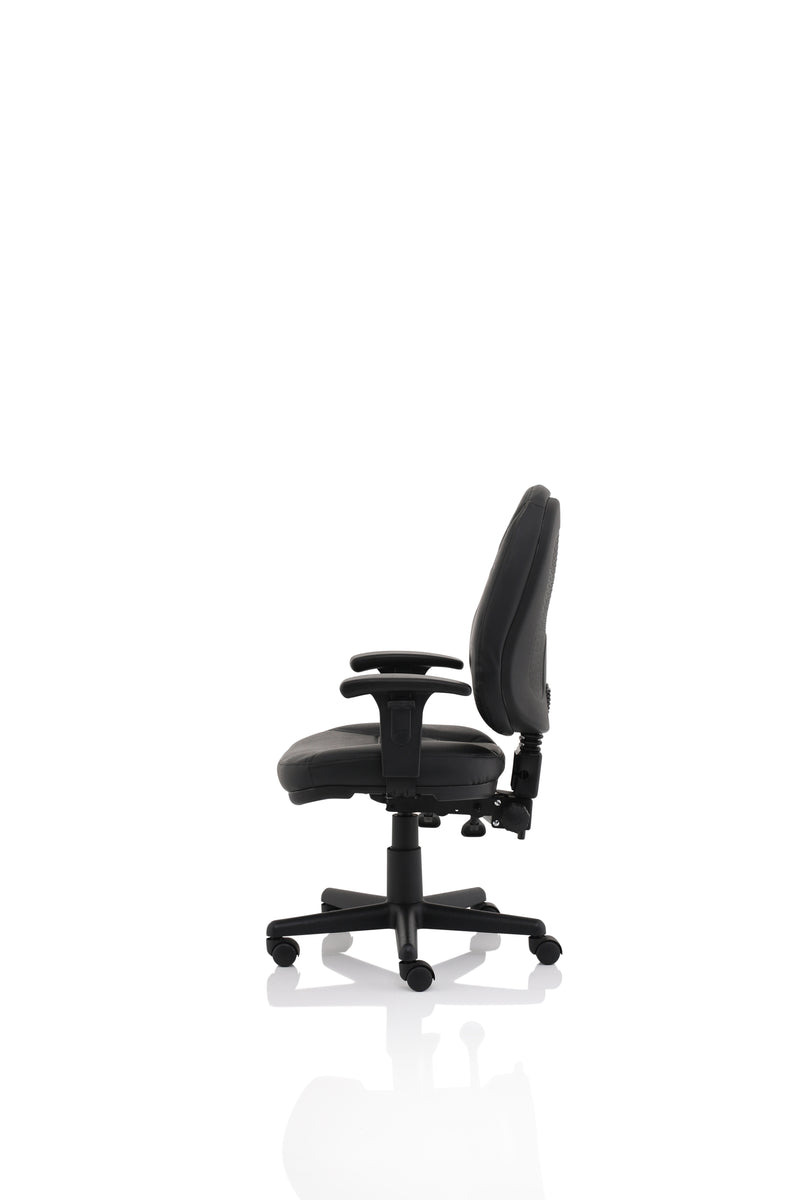 Dynamic Jackson Medium Back Black Leather Task Operator Chair