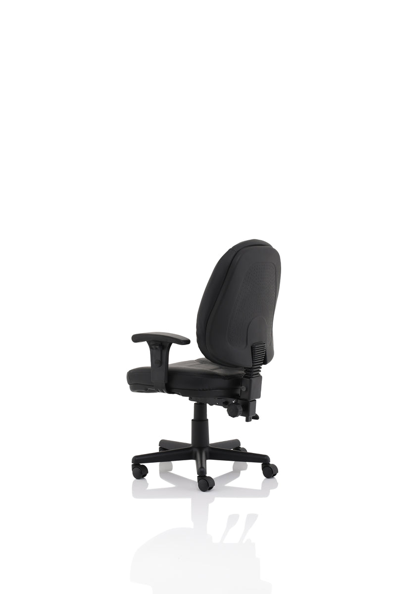 Dynamic Jackson Medium Back Black Leather Task Operator Chair