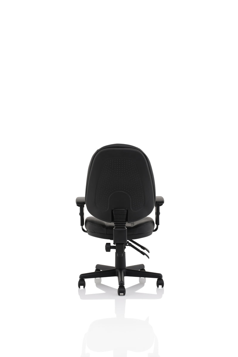 Dynamic Jackson Medium Back Black Leather Task Operator Chair